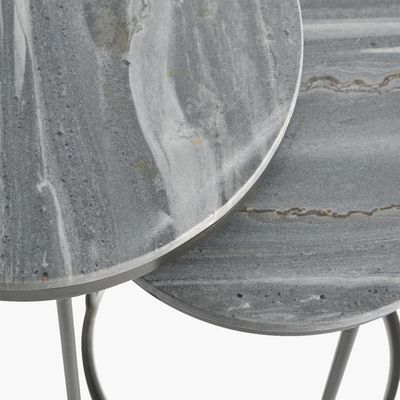 Nesting Set Of Two With Grey Top And Grey Base  - Grey