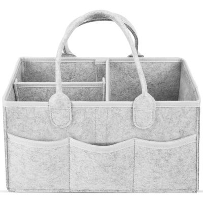 Baby Diaper Caddy Organizer Tote Bag With Handle (Grey) 