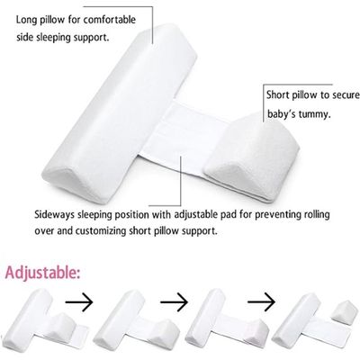 Baby Side Safer Sleeper Adjustable Wedge With Removable Anti Roll Positioner (White)