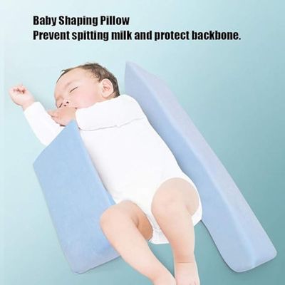 Baby Side Safer Sleeper Adjustable Wedge With Removable Anti Roll Positioner (Blue)