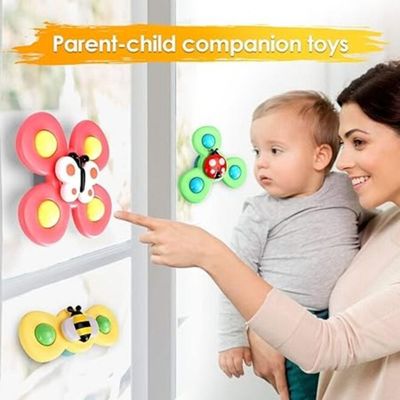 3 Pieces Suction Cup Spinner Toys