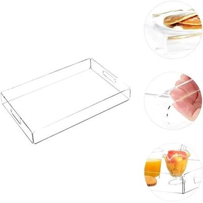 Acrylic Serving Tray 12x16 Inches (40x30x5 cm) || Decorative Tray Organizer || Coffee Table Countertop with Handles || Decorative Tray for Living Room Bedroom Entryway and Kitchen. (1)