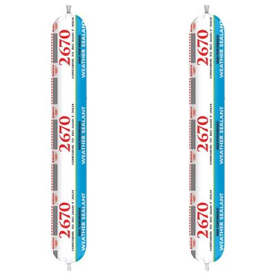Asmaco 2670 Silicone Sealant - White - 600 Ml - Set of 02
