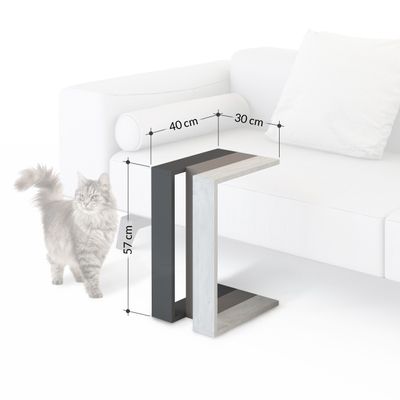 Mourah Muju C End Table - Sapphire Oak/Silky Black/Sapphire Oak - 2 Years Warranty
