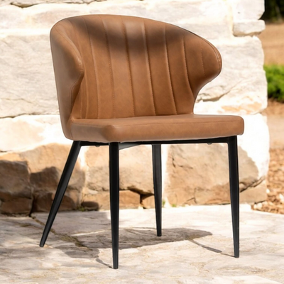 Wooden Twist Eublera Modern Dining Chair with Metal Legs Comfortable Seating for Restaurant Kitchen, or Dining Room