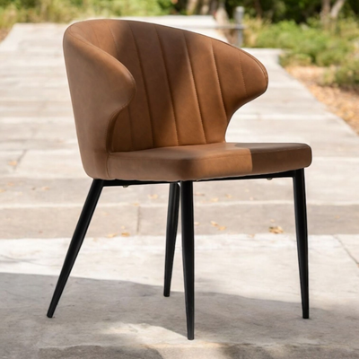 Wooden Twist Eublera Modern Dining Chair with Metal Legs Comfortable Seating for Restaurant Kitchen, or Dining Room