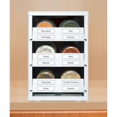 YouCopia SpiceStack Adjustable Spice Rack Organizer, Pull-Down 12-Bottle Seasonings and Spices Holder for Kitchen Cabinet and Pantry Organization