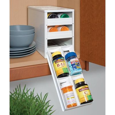 YouCopia SpiceStack Adjustable Spice Rack Organizer, Pull-Down 12-Bottle Seasonings and Spices Holder for Kitchen Cabinet and Pantry Organization