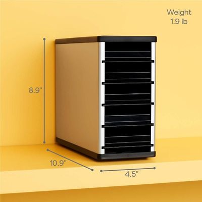 YouCopia Cafe Stack Nespresso Pod Storage Drawers Cabinet Organizer, 60 Capsules, 03601-03-ALM Black/Silver 27.7x11.4x22.6cm