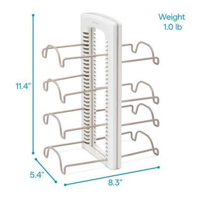 YouCopia WrapStand Adjustable Kitchen Wrap Organizer - Foil, Plastic Wrap & Bag Box Storage for Kitchen Cabinets & Pantry, Space-Saving, BPA-Free, White- 50087