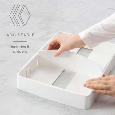 YouCopia StoraLid Adjustable Food Container Lid Organizer, Kitchen Cabinet Storage Rack for Lids, BPA-Free, Holds Round & Square Lids, Space-Saving, Large Size- 50100