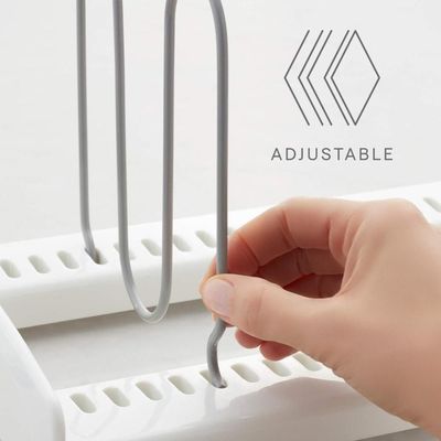 YouCopia StoreMore Adjustable Pan and Lid Rack, Pot Lids and Pans Organizer for Kitchen Cabinet Storage, Large (16 inch), White- 50157