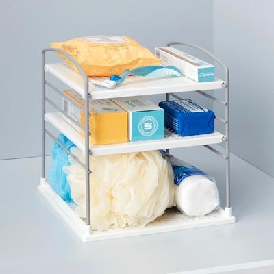 YouCopia WrapStand, Adjustable Kitchen Wrap, Foil and Bag Box Organizer for Kitchen Cabinet and Pantry Storage, Quick Set-Up, White- 50173