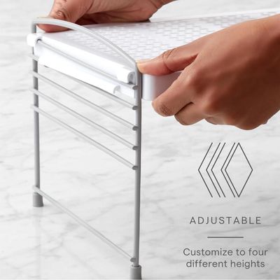 YouCopia Adjustable Kitchen Cabinet Shelf Organizer for Kitchen Counter, Cabinet Countertop Shelf Rack Organizer, Durable 9” x 16” Adjustable Shelf- 50240