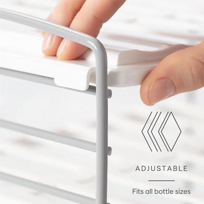YouCopia UpSpace Water Bottle and Travel Mug Cabinet Organizer, Adjustable Storage Rack for Kitchen Organization, 3-Shelf, Size: 7.5"D x 11.4"W x 9.1"H