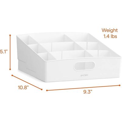 YouCopia ShelfBin 3-Tier Food Packet and Snack Organizer for Kitchen Cabinet and Pantry – Adjustable Dividers, Tiered Storage, Built-in Handle, BPA-Free Plastic, Large, White