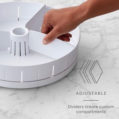 YouCopia SinkSuite Under Sink Turntable with Adjustable Dividers, 12 Inch Organizer for Kitchen and Bathroom Storage, Non-Slip Base, 360 Degree Rotating Organizer for Cleaning Supplies