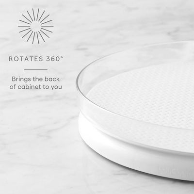 YouCopia FridgeView Fridge Turntable with Mat, Lazy Susan Organizer for Refrigerator Storage, 360 Degree Rotation, Durable, BPA-free, Non-Slip Feet, White