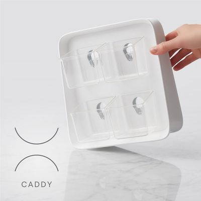 YouCopia TeaStand Tea Bag Organizer with Clear Removable Bins, Cabinet or Pantry Storage Caddy, 80-Bag