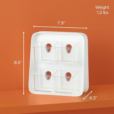YouCopia TeaStand Tea Bag Organizer with Clear Removable Bins, Cabinet or Pantry Storage Caddy, 80-Bag