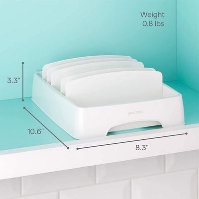 YouCopia StoraLid Adjustable Food Container Lid Organizer, Kitchen Cabinet Storage for Plastic Lids, BPA-Free, Space-Saving, Adjustable Dividers, Small, 2-Pack- 50379