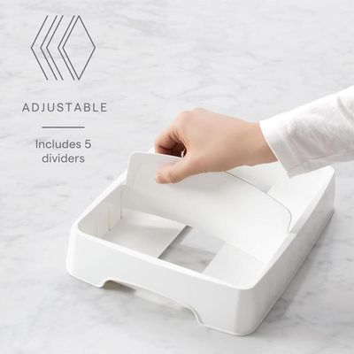 YouCopia StoraLid Adjustable Food Container Lid Organizer, Kitchen Cabinet Storage for Plastic Lids, BPA-Free, Space-Saving, Adjustable Dividers, Small, 2-Pack- 50379