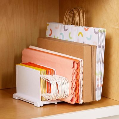 YouCopia StoraBag Reusable Shopping Bag Organizer, Adjustable Shelf Dividers for 20+ Tote, Cloth, Grocery and Lunch Bags, Non-Slip Feet, Compact Storage for Pantry or Cabinet