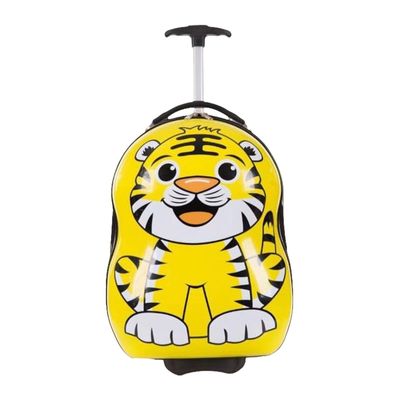 Peekaboo 2PC Kids Luggage Set - Children Suitcase Backpack School Travel Trolley ABS, Best Gift - Tiger