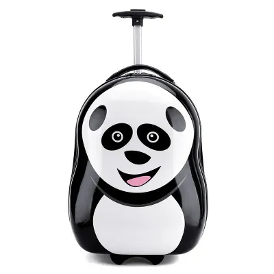 Peekaboo 2PC Kids Luggage Set - Children Suitcase Backpack School Travel Trolley ABS, Best Gift - Panda
