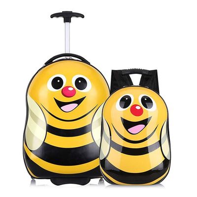 Peekaboo 2PC Kids Luggage Set - Children Suitcase Backpack School Travel Trolley ABS, Best Gift - Honey Bee
