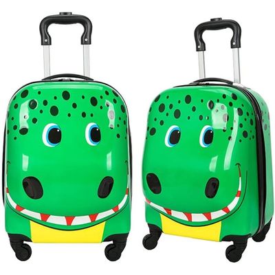 Peekaboo 18 Inch Kids Luggage Children Travel Suitcase on Wheels 3D Cartoon Animal Trolley Case for Boys Girls Travel and School (Crocodile)