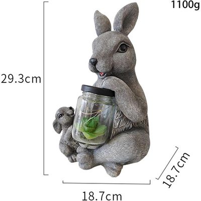 Lovely Garden Ornaments Solar Waterproof Art Figures Rabbit Figurine