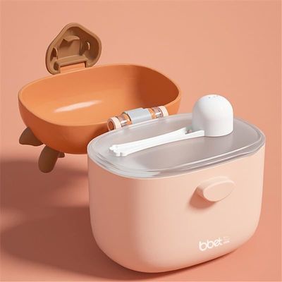 Twisoo Baby Formula Milk Powder Dispenser - Portable Container with Scoop - Airtight, BPA-Free, Spill-Proof, and Stackable Snack Storage for Travel, Home, and Outdoor Use (Orange)