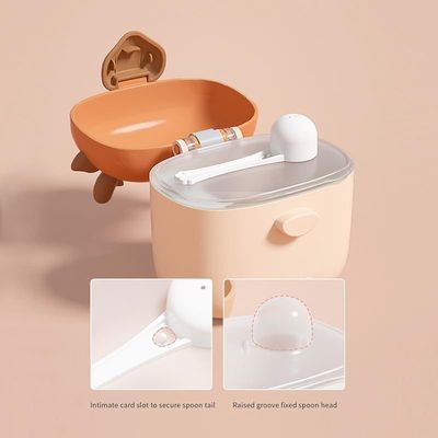 Twisoo Baby Formula Milk Powder Dispenser - Portable Container with Scoop - Airtight, BPA-Free, Spill-Proof, and Stackable Snack Storage for Travel, Home, and Outdoor Use (Orange)