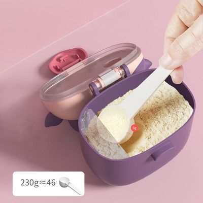 Twisoo Baby Formula Milk Powder Dispenser - Portable Container with Scoop - Airtight, BPA-Free, Spill-Proof, and Stackable Snack Storage for Travel, Home, and Outdoor Use (Purple)