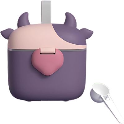 Twisoo Baby Formula Milk Powder Dispenser - Portable Container with Scoop - Airtight, BPA-Free, Spill-Proof, and Stackable Snack Storage for Travel, Home, and Outdoor Use (Purple)