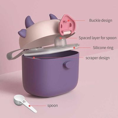 Twisoo Baby Formula Milk Powder Dispenser - Portable Container with Scoop - Airtight, BPA-Free, Spill-Proof, and Stackable Snack Storage for Travel, Home, and Outdoor Use (Purple)