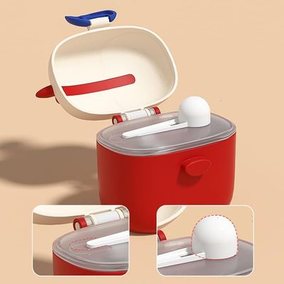 Twisoo Baby Formula Milk Powder Dispenser - Portable Container with Scoop - Airtight, BPA-Free, Spill-Proof, and Stackable Snack Storage for Travel, Home, and Outdoor Use (Red)
