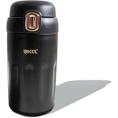 Twisoo Thermo Steel Coffee and Water Cup 304 Stainless Steel Leak Proof Vacuum Insulated Double Wall Ideal for Office and Home 12 Hours Hot and Cold 410ml (Black)