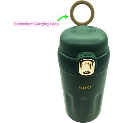 Twisoo Thermo Steel Coffee and Water Cup 304 Stainless Steel Leak Proof Vacuum Insulated Double Wall Ideal for Office and Home 12 Hours Hot and Cold 410ml (Green)