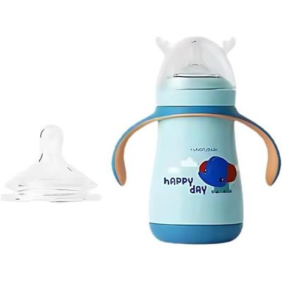 Twisoo Baby Feeding Bottle 3-in-1, BPA-Free, 316 Stainless Steel, 260ml – Insulated Bottle Keeps Drinks Warm for 6-8 Hours, Ideal for Babies & Toddlers (Blue)