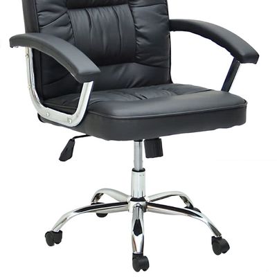 Empire Furniture Executive Office Chair Steel Structure, PU Leather 360° Swivel Desk Gaming Chair High Back & Adjustable Height Computer Table Chair, Soft Foam Gaming Study Chair Lumbar Support