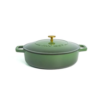 Enameled Cast Iron Dutch Oven Braiser. 28Cm, 3.79L, Olive Green, Induction & All Hob Compatible, Oven & Grill Safe - Olive Green