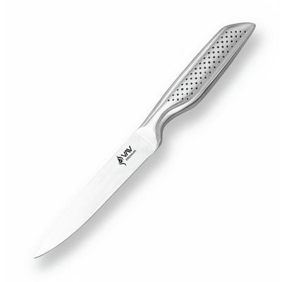 Premium 5-Inch Utility Knife. Comfortable And Pleasing Handle And Professional Stainless Steel With Long-Lasting Sharpness. - Silver Premium 5-Inch Utility Knife. Comfortable And Pleasing Handle And Professional Stainless Steel With Long-Lasting Sharpness. - Silver