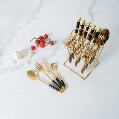 24-Piece Flatware Cutlery Set For 6 People. - Multi Color