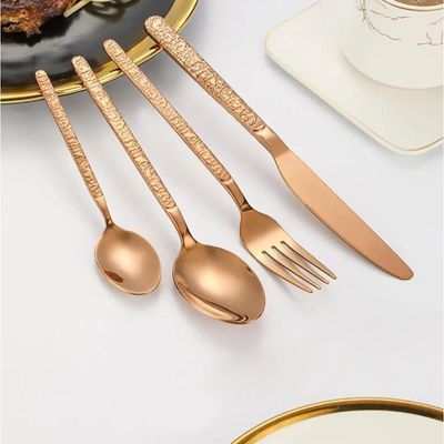 24-Piece Flatware Cutlery Set For 6 People. - Rose Gold
