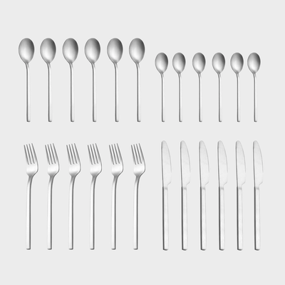 24-Piece Flatware Cutlery Set For 6 People. - Silver