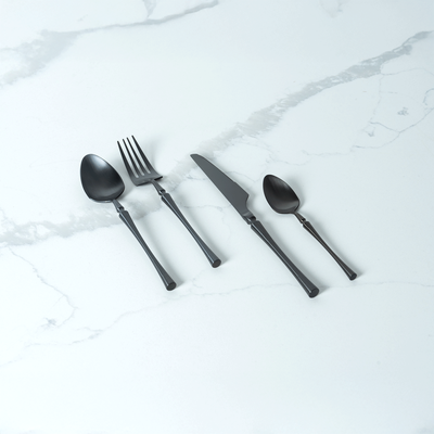 16-Piece Flatware Cutlery Set For 4 People. - Black