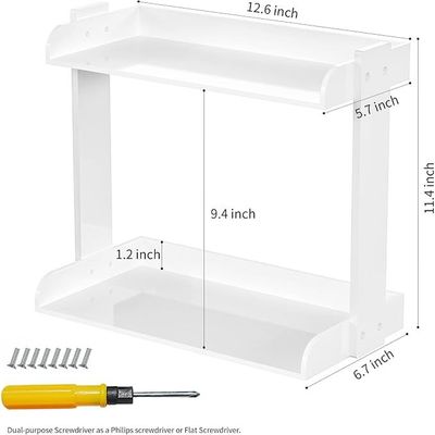 Acrylic Makeup Organizer Countertop, Desktop Makeup Display, Dresser White Display Shelf, White