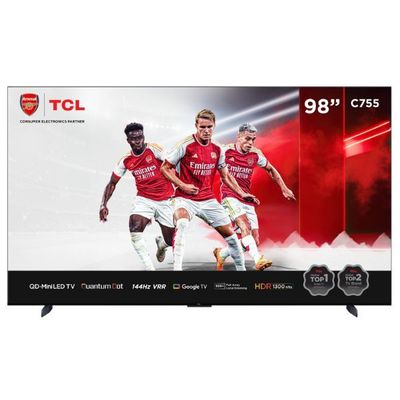 TCL 98-inch 4K TV|QD-Mini LED|Google TV|HDR 1300 nits|144Hz VRR| AiPQ PROCESSOR 3.0|IMAX Enhanced |HDR 10+|Game Master 2.0|AMD FreeSync Premium Pro | 98C755  
